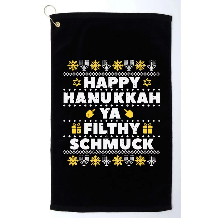 Happy Hanukkah Ya Filthy Ugly Chanukah Funny Jew Platinum Collection Golf Towel