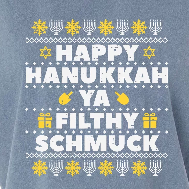 Happy Hanukkah Ya Filthy Ugly Chanukah Funny Jew Garment-Dyed Women's Muscle Tee