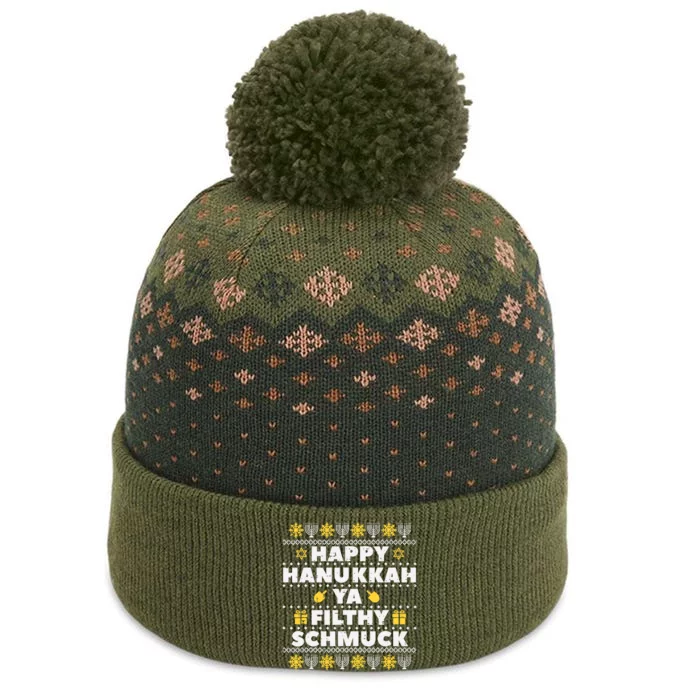 Happy Hanukkah Ya Filthy Ugly Chanukah Funny Jew The Baniff Cuffed Pom Beanie