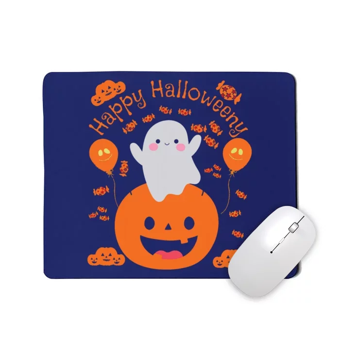 Happy Halloween Y Cute Boy And Girls Costume As A Ghost Mousepad