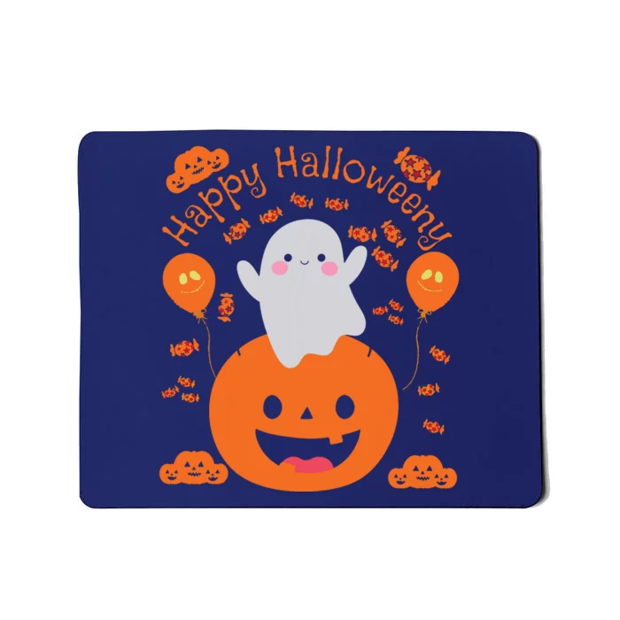 Happy Halloween Y Cute Boy And Girls Costume As A Ghost Mousepad