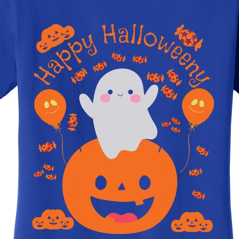 Happy Halloween Y Cute Boy And Girls Costume As A Ghost Women's T-Shirt