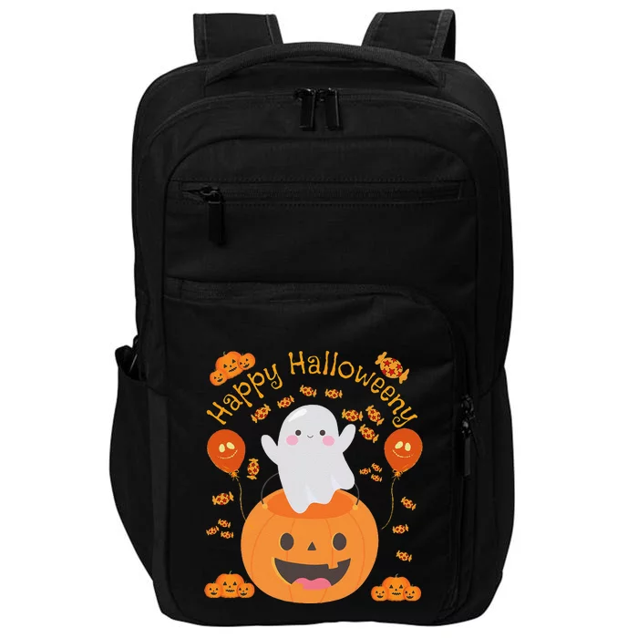 Happy Halloween Y Cute And Costume As A Ghost Impact Tech Backpack