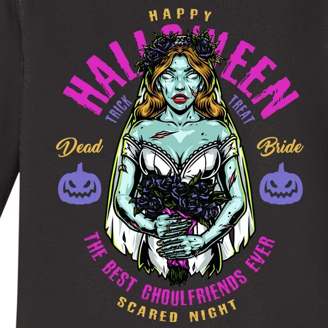 Happy Halloween Zombie Bride Ghoulfriends Zombies Funny Baby Long Sleeve Bodysuit