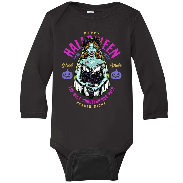 Happy Halloween Zombie Bride Ghoulfriends Zombies Funny Baby Long Sleeve Bodysuit