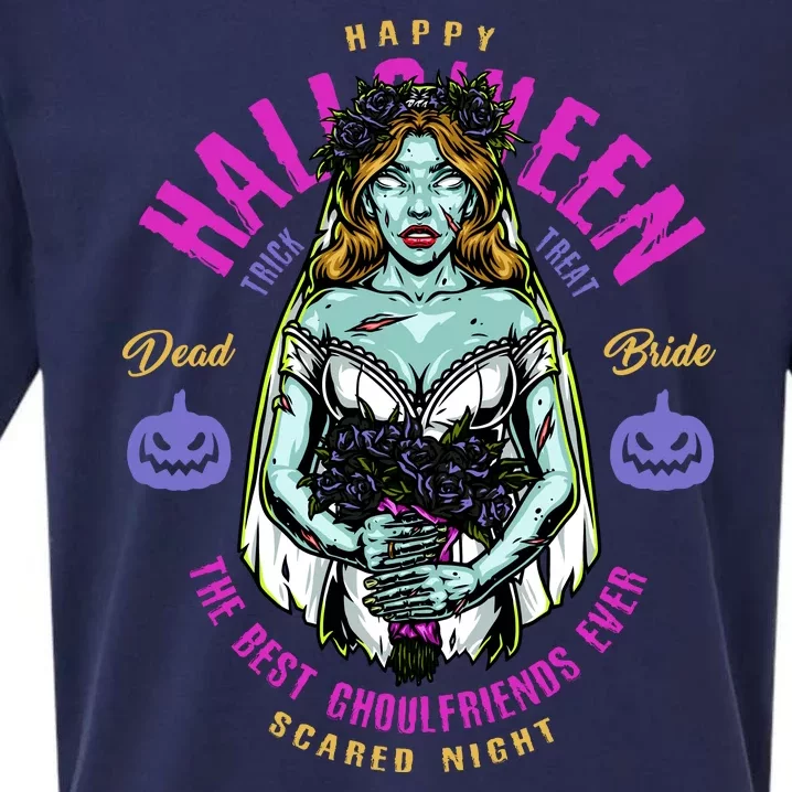 Happy Halloween Zombie Bride Ghoulfriends Zombies Funny Sueded Cloud Jersey T-Shirt