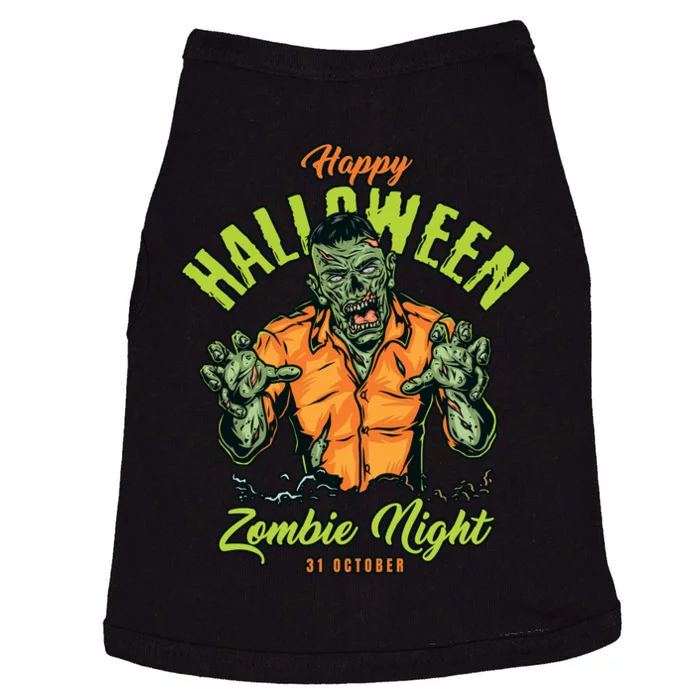 Happy Halloween Zombie Night Doggie Tank