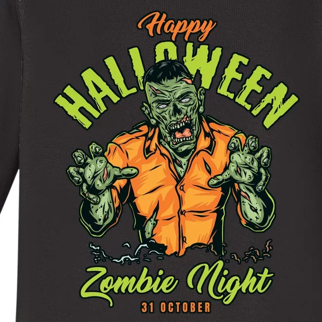 Happy Halloween Zombie Night Baby Long Sleeve Bodysuit