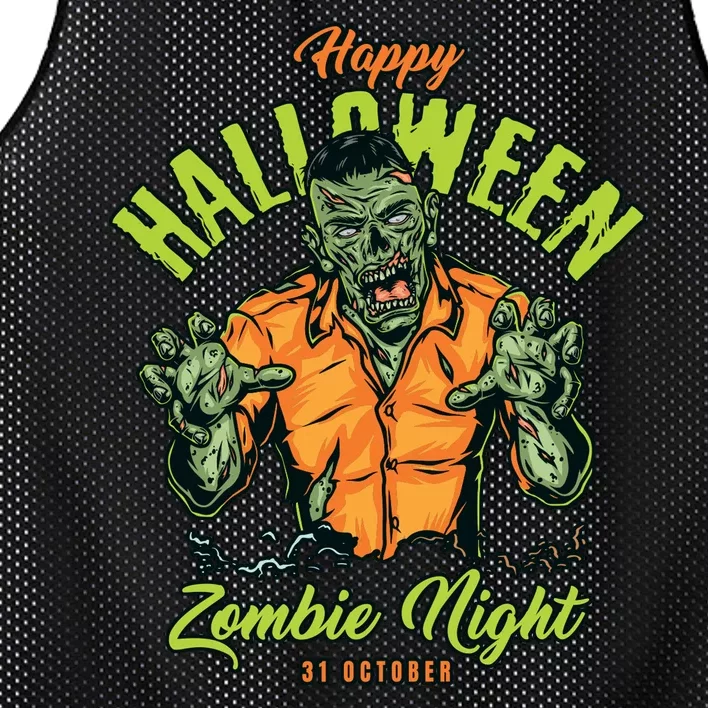 Happy Halloween Zombie Night Mesh Reversible Basketball Jersey Tank