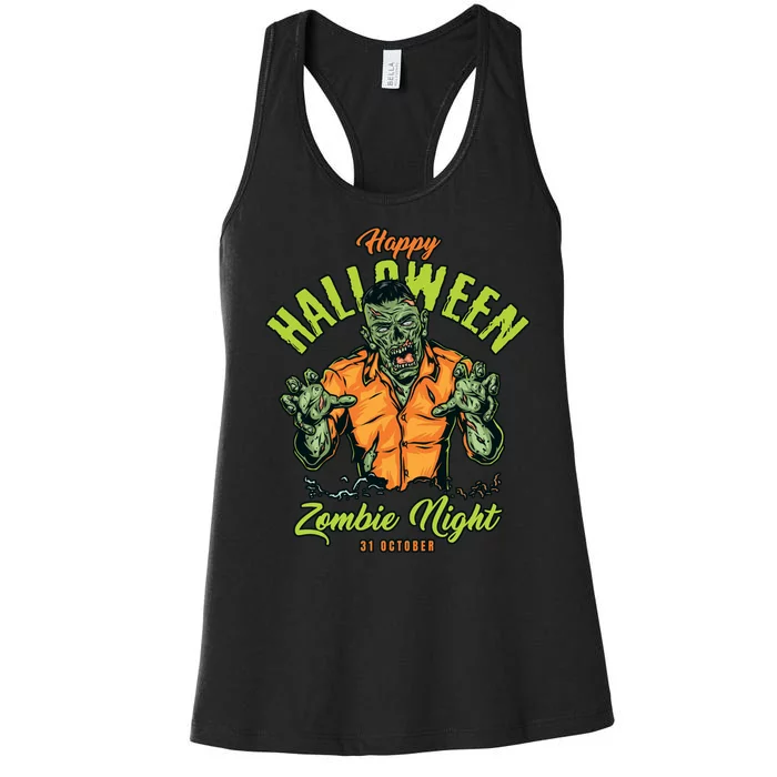 Happy Halloween Zombie Night Women's Racerback Tank