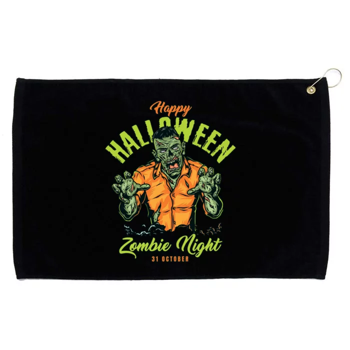 Happy Halloween Zombie Night Grommeted Golf Towel