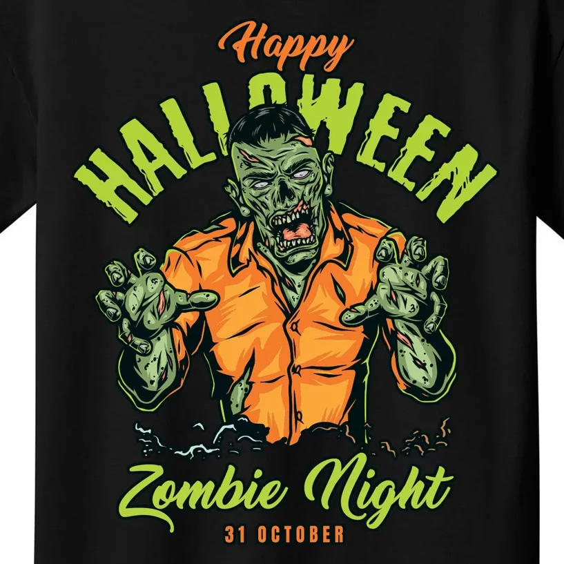 Happy Halloween Zombie Night Kids T-Shirt