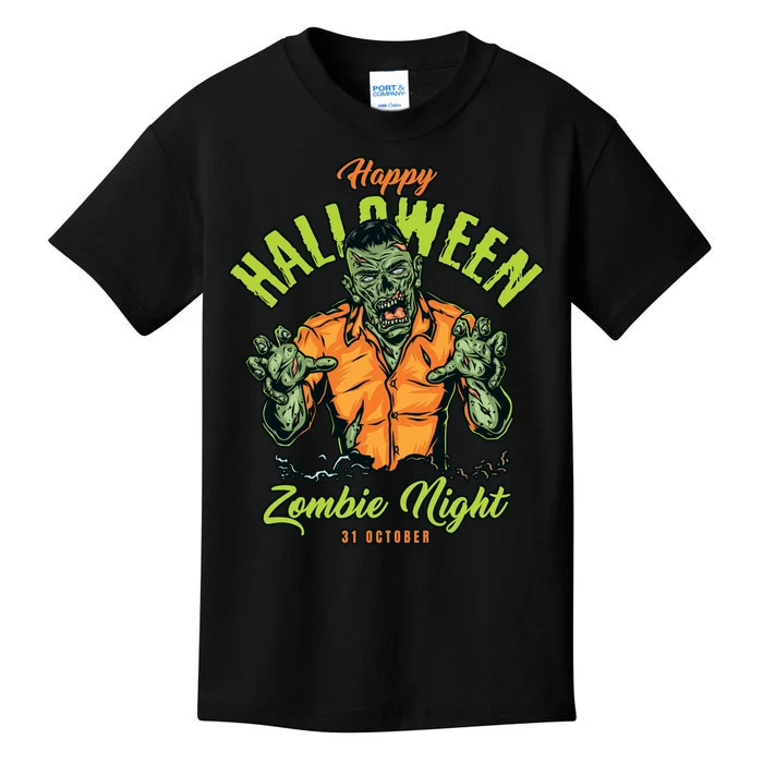 Happy Halloween Zombie Night Kids T-Shirt