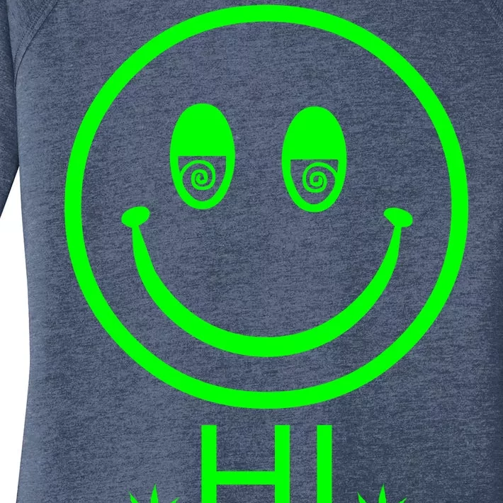 Hi Smiley Face Weed Women's Perfect Tri Tunic Long Sleeve Shirt