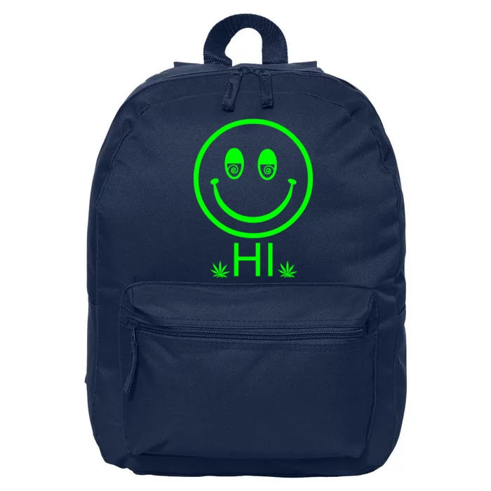 Hi Smiley Face Weed 16 in Basic Backpack