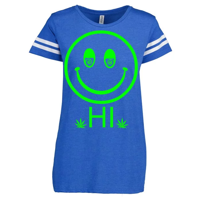 Hi Smiley Face Weed Enza Ladies Jersey Football T-Shirt