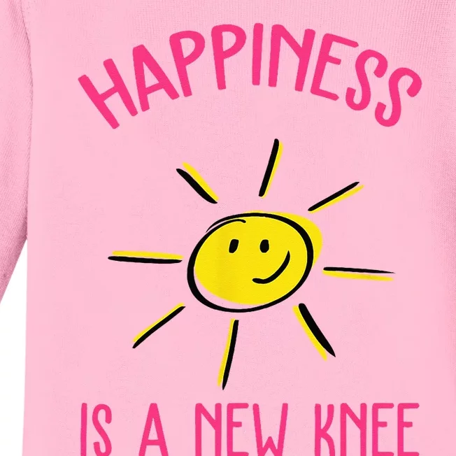 Happiness Is A New Knee Replacement Baby Long Sleeve Bodysuit