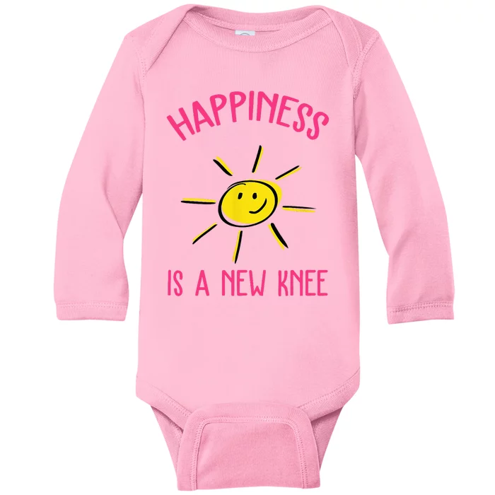 Happiness Is A New Knee Replacement Baby Long Sleeve Bodysuit