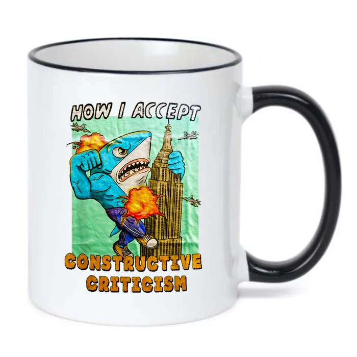 How I Accept Constructive Criticism Auntie Shark Black Color Changing Mug