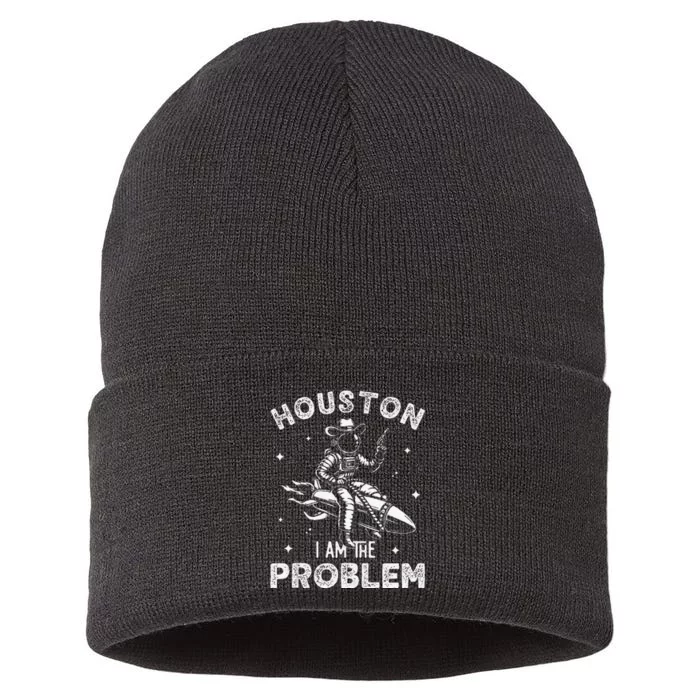 Houston I Am The Problem Space Lovers Astronaut Sustainable Knit Beanie