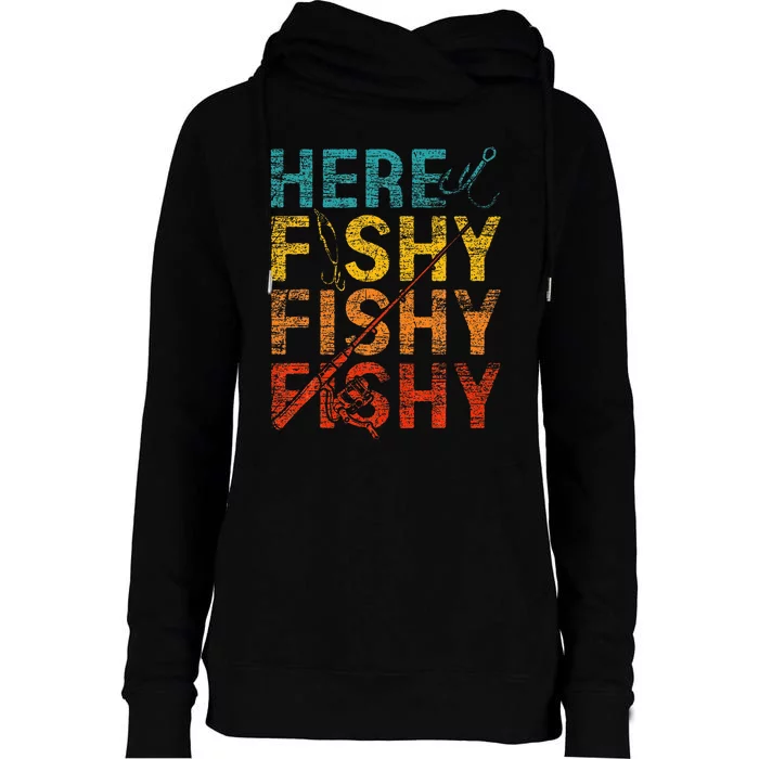 Happiness is A Big Fish And A Witness Fishing Womens Funnel Neck Pullover Hood