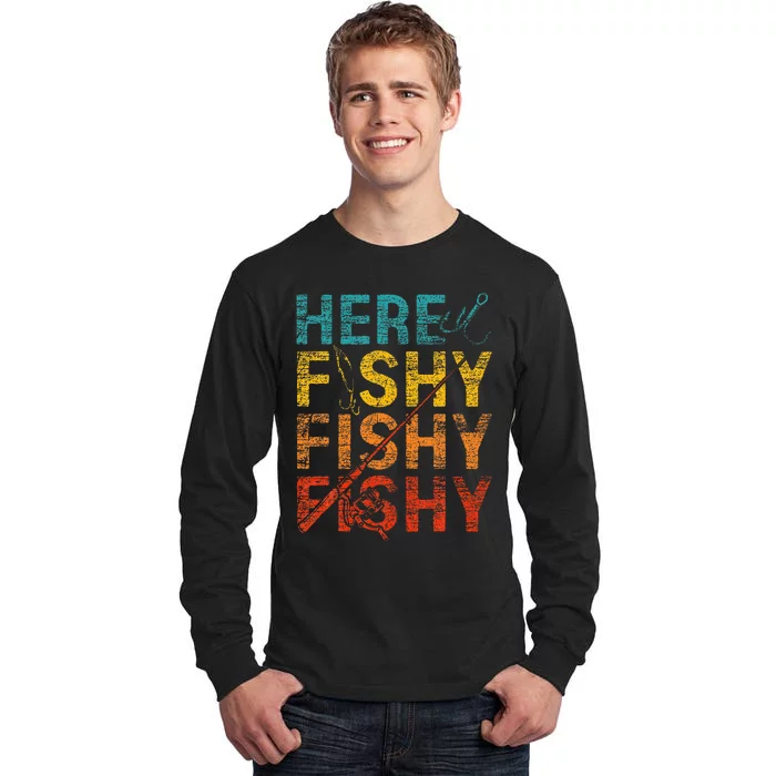 Happiness is A Big Fish And A Witness Fishing Tall Long Sleeve T-Shirt