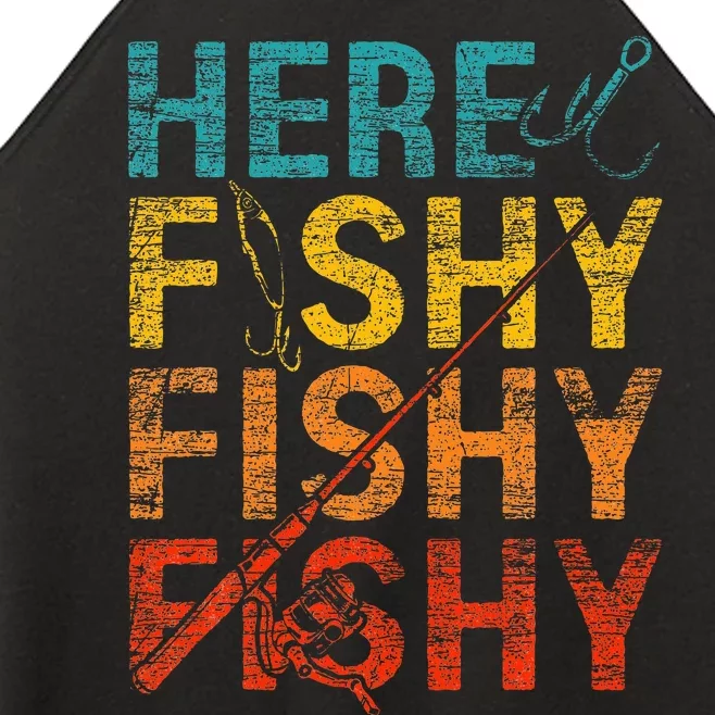 Happiness is A Big Fish And A Witness Fishing Women’s Perfect Tri Rocker Tank