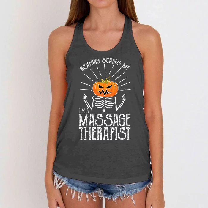 Halloween I'm A Massage Therapist Massage Therapy Women's Knotted Racerback Tank