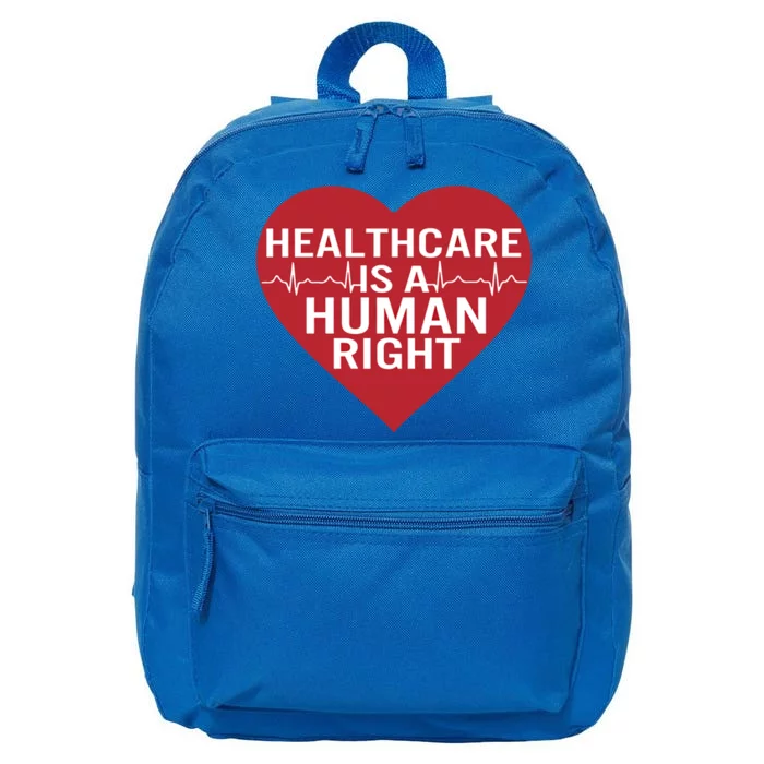 Healthcare Is A Hu Right Heart Funny Gift 16 in Basic Backpack