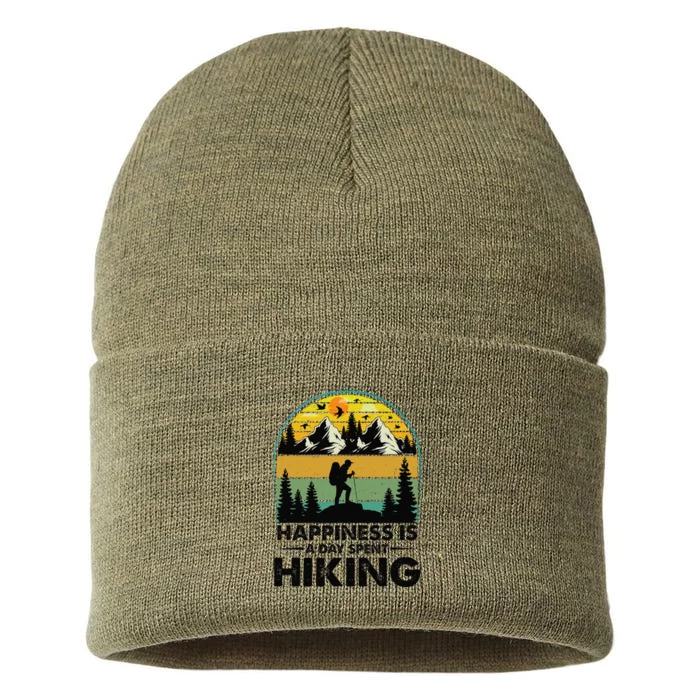 Happiness Is A Day Spent Hiking Hiking Camping Inspirations Sustainable Knit Beanie