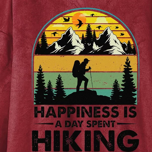 Happiness Is A Day Spent Hiking Hiking Camping Inspirations Hooded Wearable Blanket