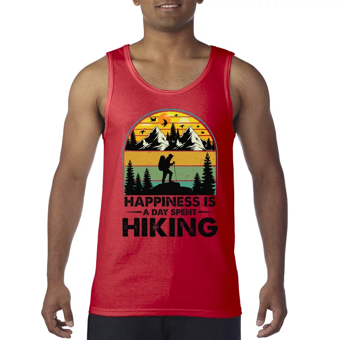 Happiness Is A Day Spent Hiking Hiking Camping Inspirations Tank Top