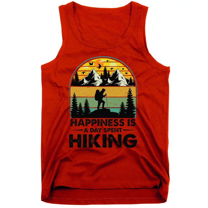 Happiness Is A Day Spent Hiking Hiking Camping Inspirations Tank Top