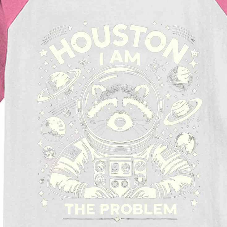 Houston I Am The Problem Funny Space Lovers Astronaut Kids Colorblock Raglan Jersey