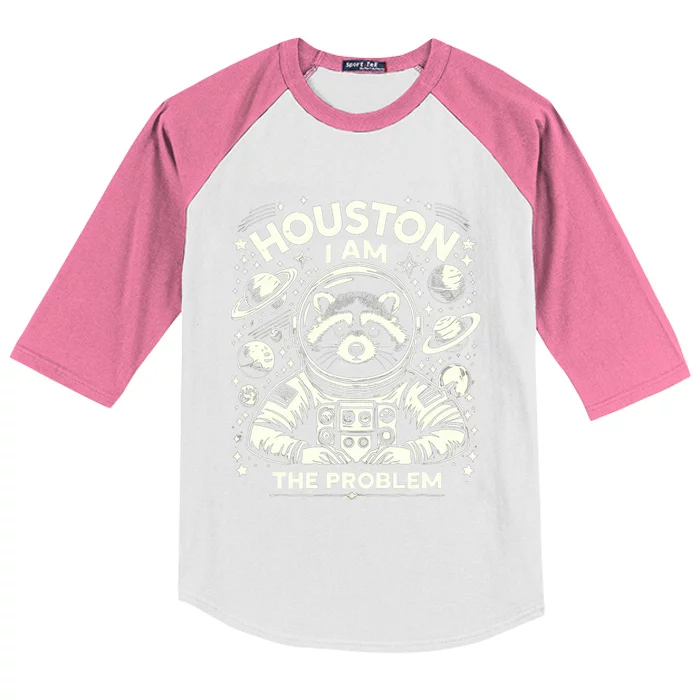 Houston I Am The Problem Funny Space Lovers Astronaut Kids Colorblock Raglan Jersey