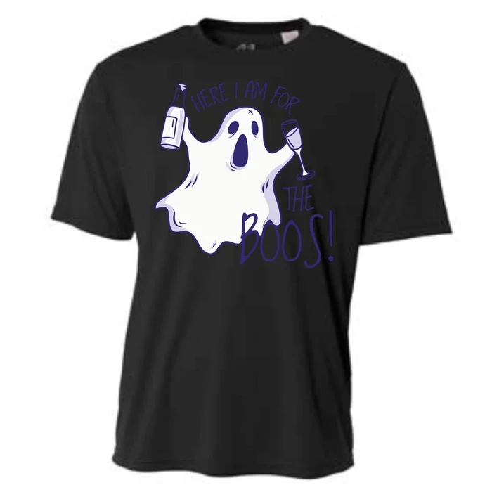 Here I Am For The Boos Funny Ghost Cooling Performance Crew T-Shirt