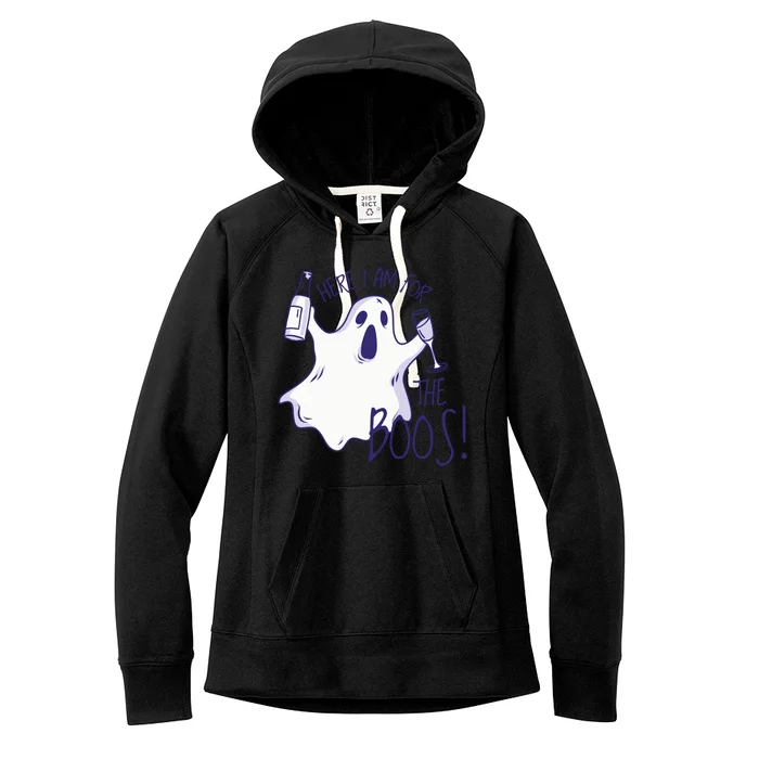 Here I Am For The Boos Funny Ghost Women's Fleece Hoodie