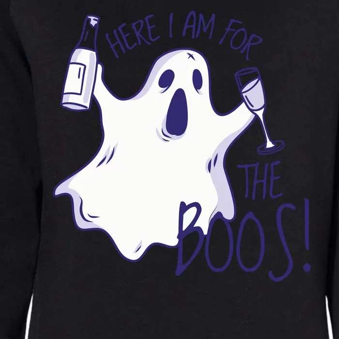 Here I Am For The Boos Funny Ghost Womens California Wash Sweatshirt