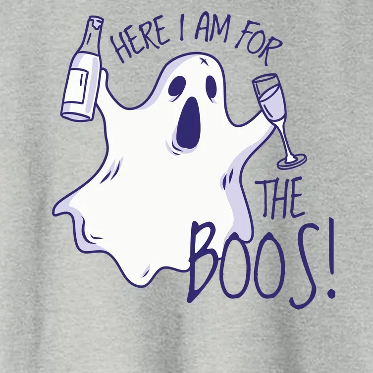 Here I Am For The Boos Funny Ghost Women's Crop Top Tee