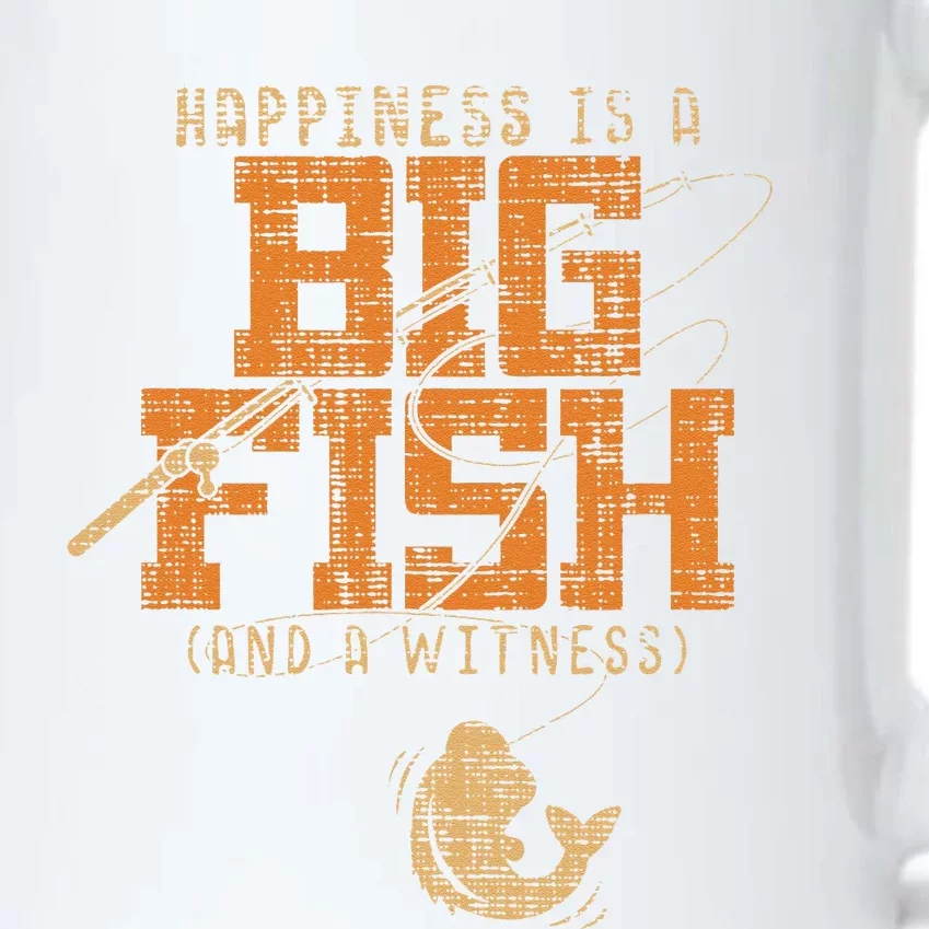 Happiness Is A Big Fish And A Witness Fishing Black Color Changing Mug