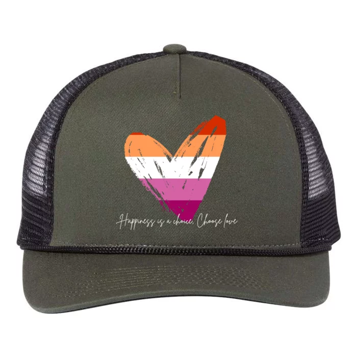 Happiness Is A Choice Choose Love Gift Retro Rope Trucker Hat Cap