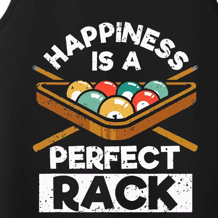 Happiness Is A Perfect Rack Funny Pool Billiard Player Performance Tank