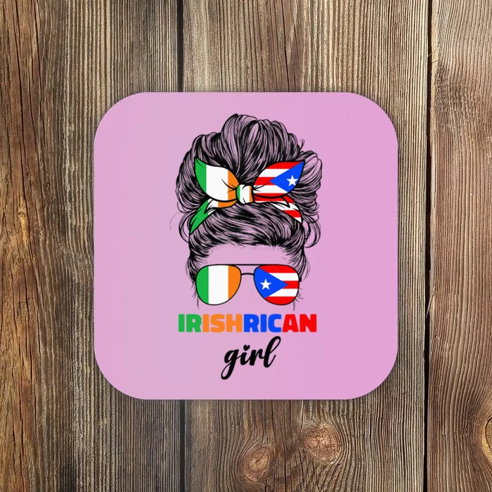 Half Irish And Puerto Rican Rico Ireland Flag Coaster