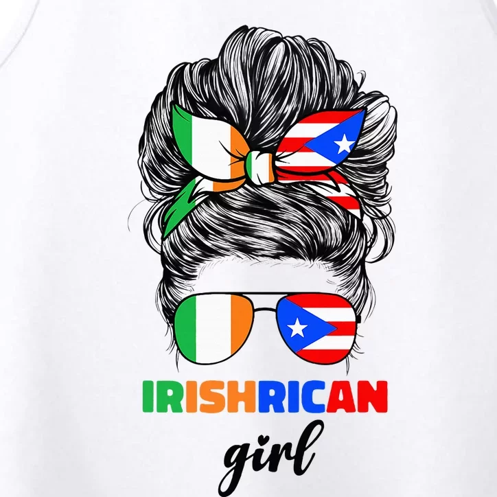 Half Irish And Puerto Rican Rico Ireland Flag Performance Tank