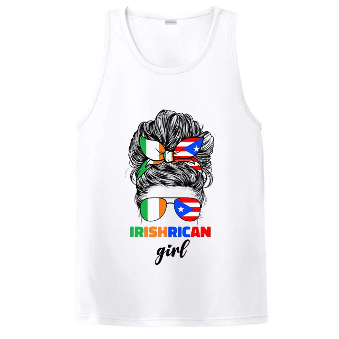 Half Irish And Puerto Rican Rico Ireland Flag Performance Tank