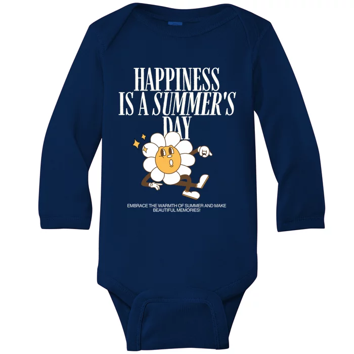 Happiness Is A Summers Day Make Memories Under Sun Gift Baby Long Sleeve Bodysuit