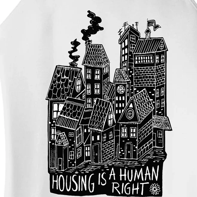 Housing Is A Human Right Poverty Cancel Rent Stop Evictions Women’s Perfect Tri Rocker Tank