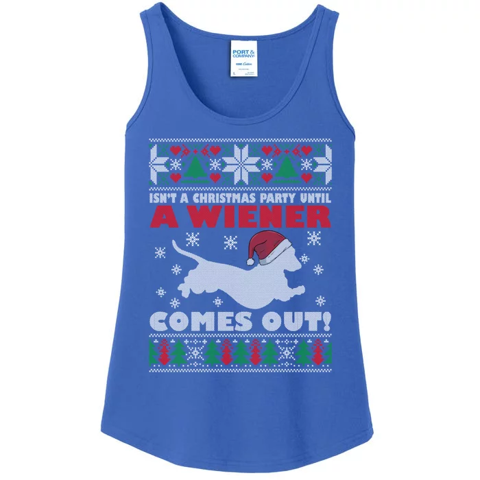 Humor Isn’T A Christmas Party Until A Wiener Comes Out Cool Gift Ladies Essential Tank