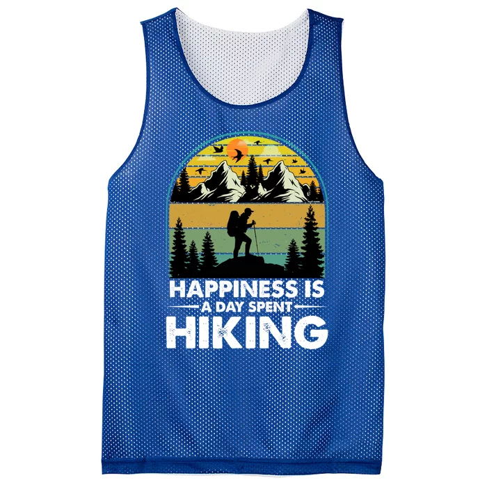 Happiness Is A Day Spent Hiking Scenic Views Gift Mesh Reversible Basketball Jersey Tank