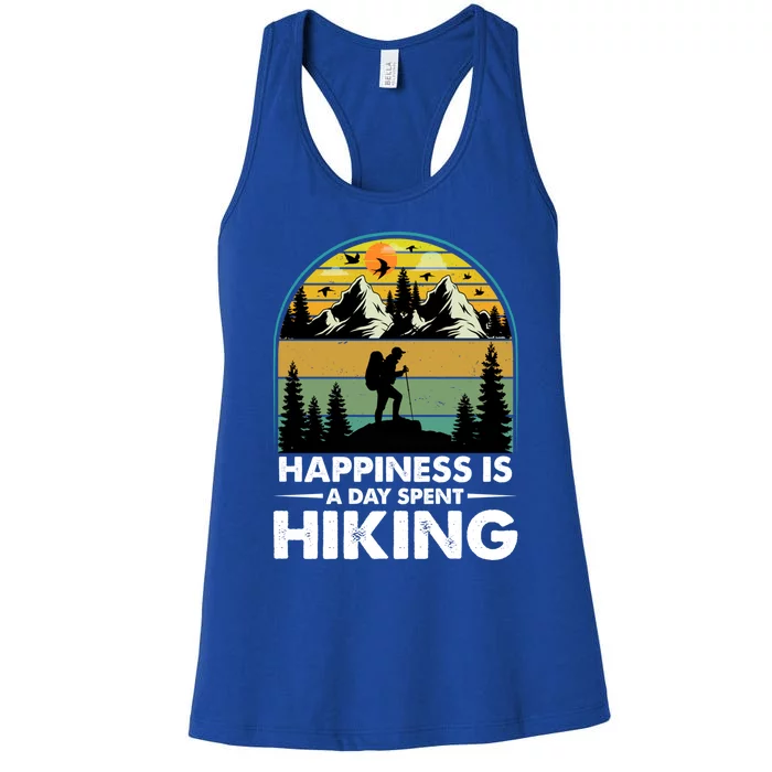 Happiness Is A Day Spent Hiking Scenic Views Gift Women's Racerback Tank